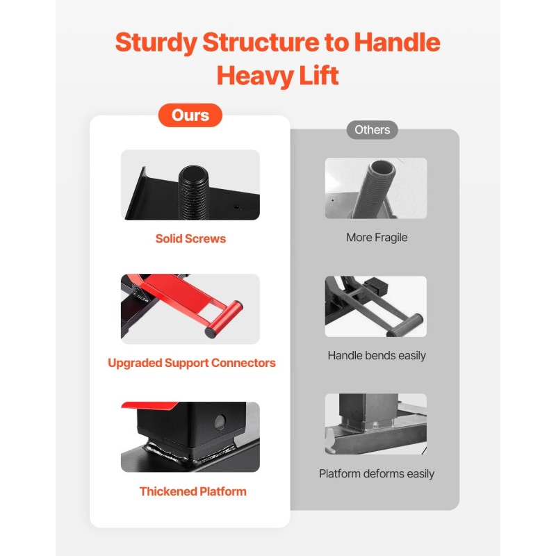 Hydraulinen teräksinen nostoteline crossi ja enduropyörille 1200 paunaa 250–465 mm