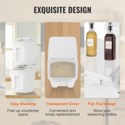 Säilytysastiat 2 kpl 15 l elintarvikekelpoinen PP-muovi ilmatiiviisillä kansilla pyörillä