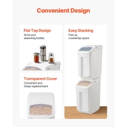 Kuivaruokasäilytysastia polypropeeni 20 l 2 kpl pyörillä tiivis kansi mittakupit