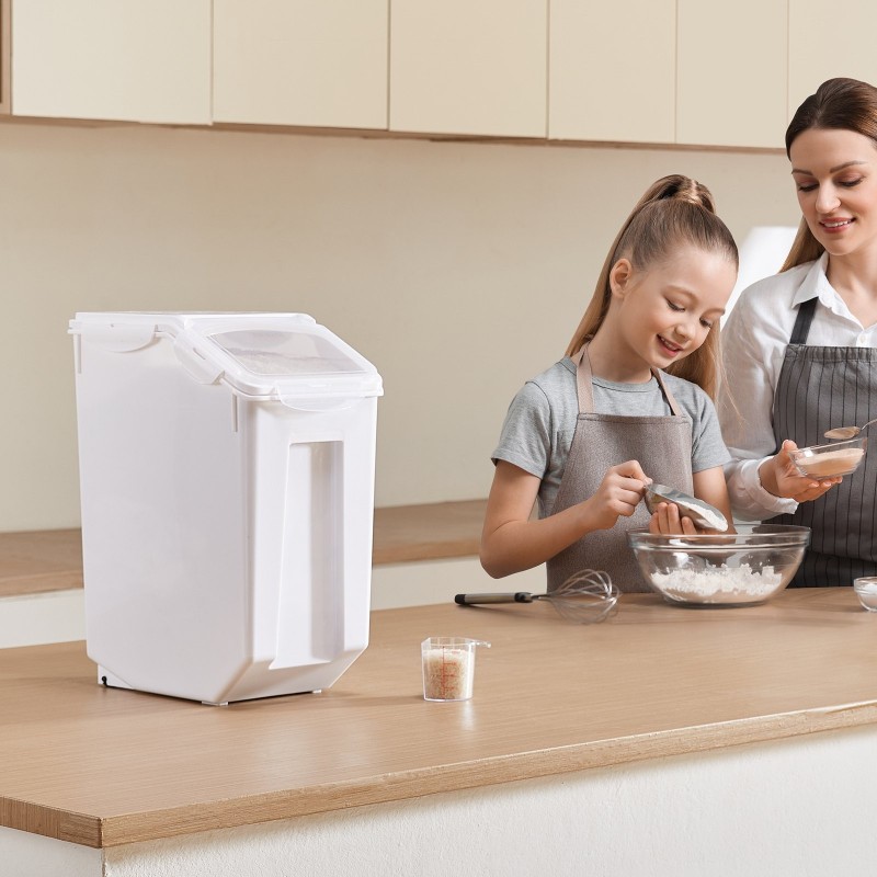 Säilytysastia 20 l elintarvikelaatuisesta PP-muovista ilmatiivis pinottava pyörillä