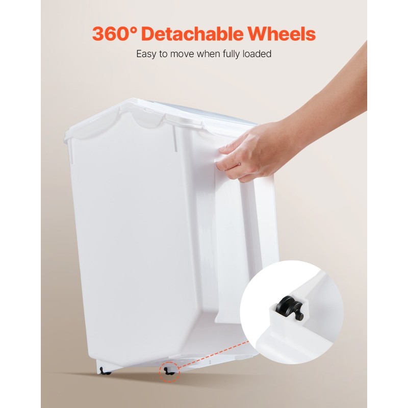 Kuivaruokasäiliöt 2 kpl 15L ja 2 kpl 20L tiivis kansi pyörillä