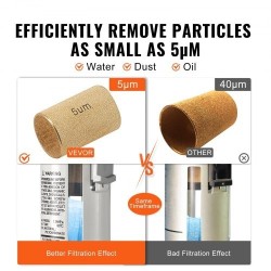 Paineilmasuodatin ja paineensäädin 3/8 NPT kaksivaiheinen 5μm messinkinen suodatinelementti polykarbonaattikulho