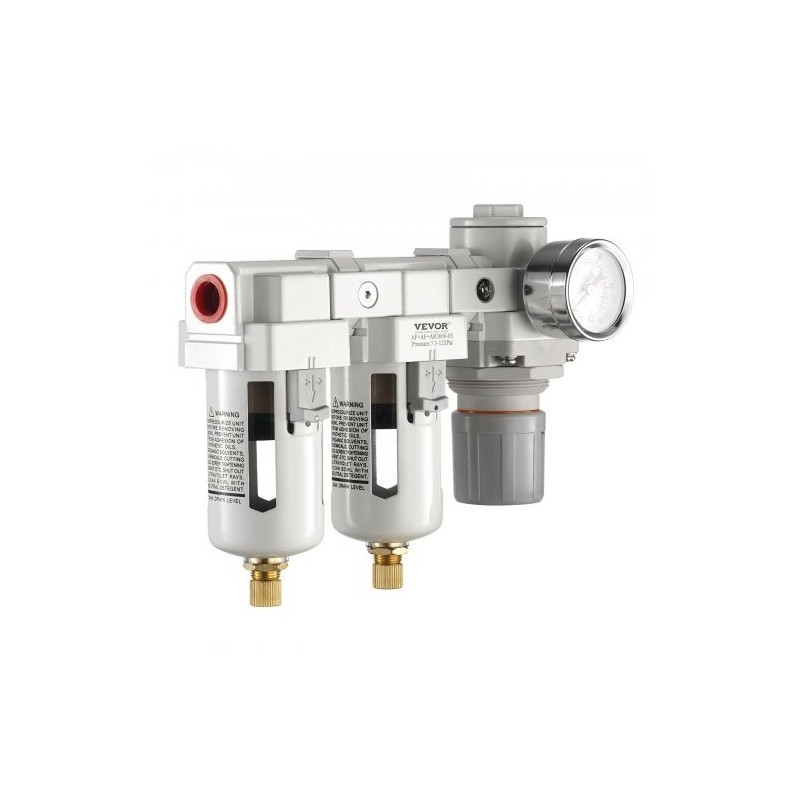 Paineilmasuodatin ja paineensäädin 3/8 NPT kaksivaiheinen 5μm messinkinen suodatinelementti polykarbonaattikulho