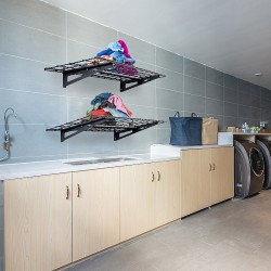 Seinäasennettava teräshylly 2 tasoa 122 x 30,5 cm 90,7 kg/taso autotalliin