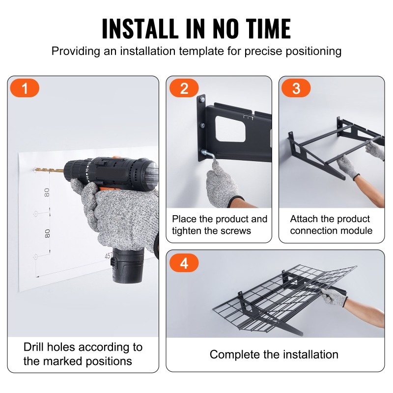 Teräksiset seinään asennettavat autotallin säilytyshyllyt 2 kpl 183x61 cm 227 kg/taso