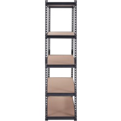 Metallinen 5 tasoinen säilytyshylly teräs ja MDF levyt 90x45x183 cm 907 kg