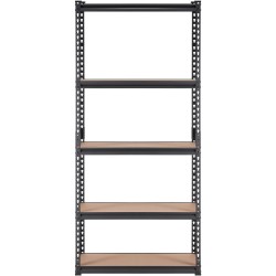 Metallinen 5-tasoinen säilytyshylly teräs ja MDF-levyt 90x45x183 cm 907 kg