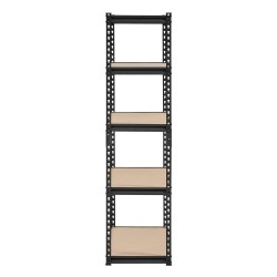 Metallinen 5 tasoinen säilytyshylly teräsrunko MDF hyllytasot säädettävä 813 406 1596 mm