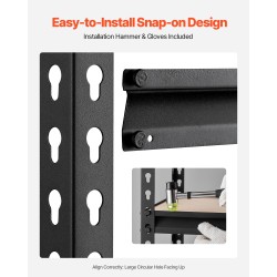 Metallinen 5-tasoinen säilytyshylly teräsrunko MDF-hyllytasot säädettävä 813×406×1596 mm