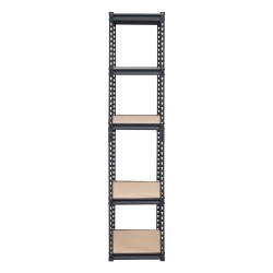 Metallinen säilytyshylly 5 tasoa säädettävät MDF hyllyt teräsrunko 907 kg musta