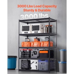 Säilytyshylly 5-tasoinen jauhemaalattu teräsrunko säädettävillä hyllyillä 61x122x183cm 1361kg