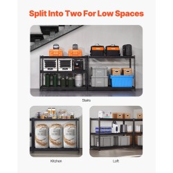 Säilytyshylly 5-tasoinen jauhemaalattu teräsrunko säädettävillä hyllyillä 61x122x183cm 1361kg
