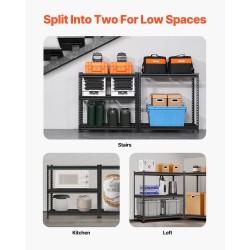 Säilytyshylly jauhepinnoitettu metallinen 5 tasoa säädettävä 1829 mm 907 kg