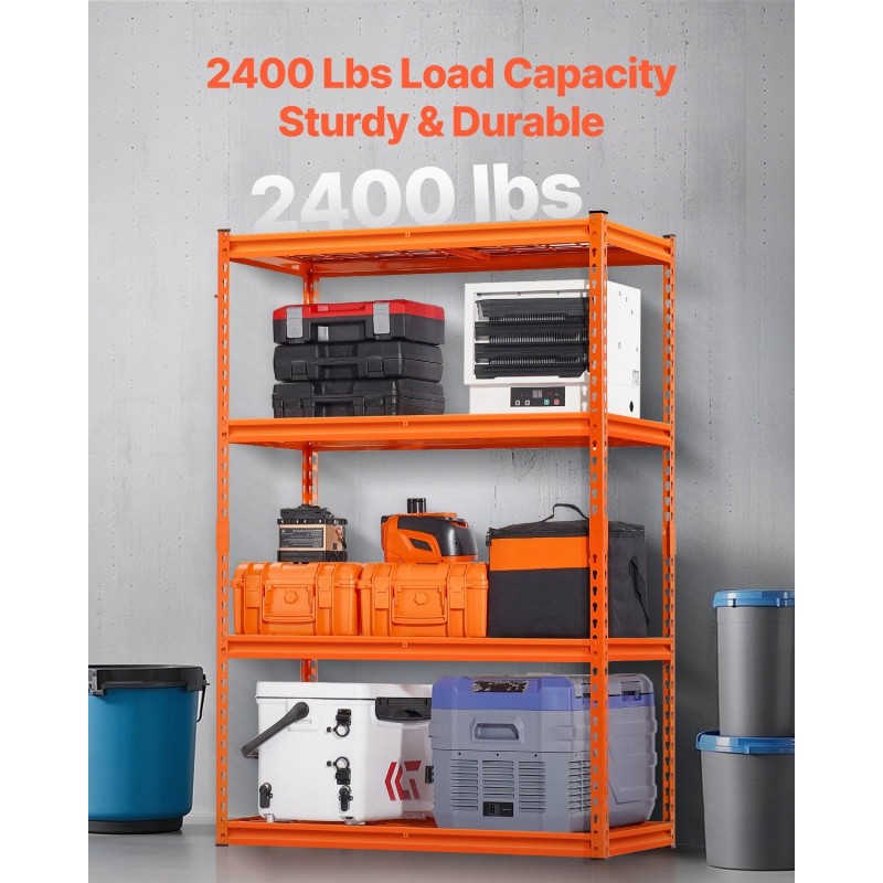 Varastohylly jauhemaalattua terästä nelitasoinen 508×1016×1524 mm 1089 kg