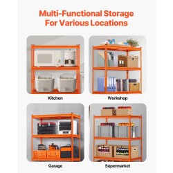 Varastohylly jauhemaalattua terästä nelitasoinen 508×1016×1524 mm 1089 kg