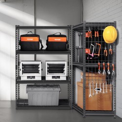 Metallinen säilytyshylly 4 korkeussäädettävää tasoa 1089 kg kantavuus musta