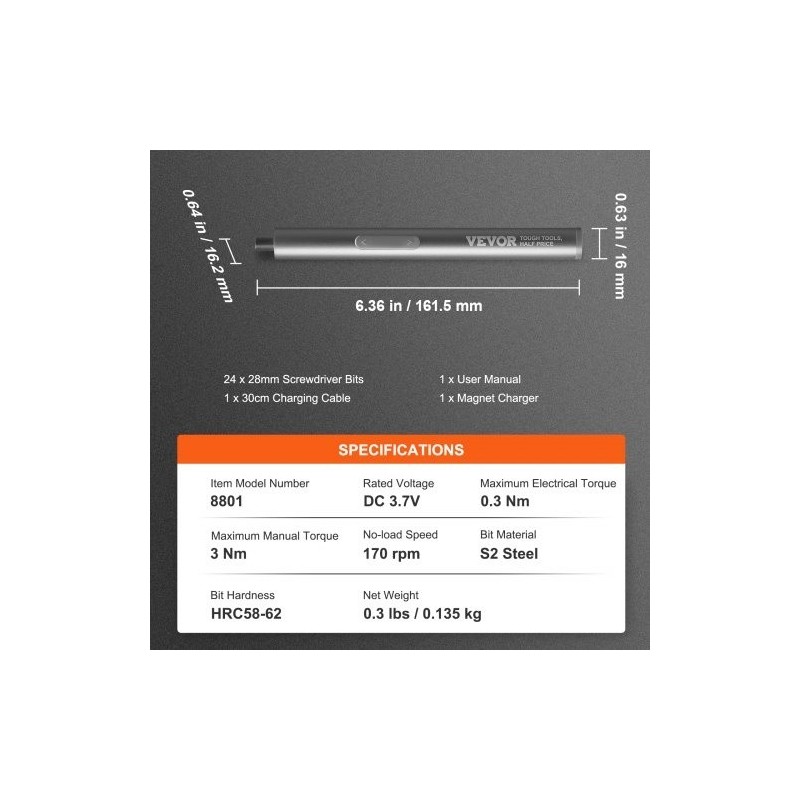 Miniruuvimeisseli 4V ladattava 24 kärkeä S2-terästä valolla 350mAh akulla