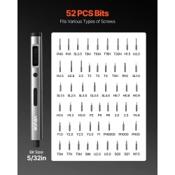 Sähköinen tarkkuusruuvimeisseli 52 S2-teräskärkeä Type-C-lataus LED puhelimille ja läppäreille