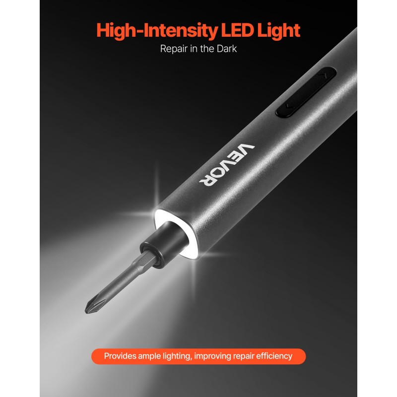 Sähköinen tarkkuusruuvimeisseli 52 S2-teräskärkeä Type-C-lataus LED puhelimille ja läppäreille