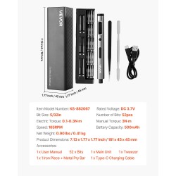 Sähköinen tarkkuusruuvimeisseli 52 S2-teräskärkeä Type-C-lataus LED puhelimille ja läppäreille