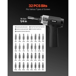 Johdoton sähköruuvimeisseli 32 kärkeä 0,5–5 N·m 2500 mAh akku digitaalinen näyttö