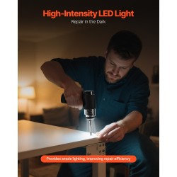 Johdoton sähköruuvimeisseli 32 kärkeä 0,5–5 N·m 2500 mAh akku digitaalinen näyttö