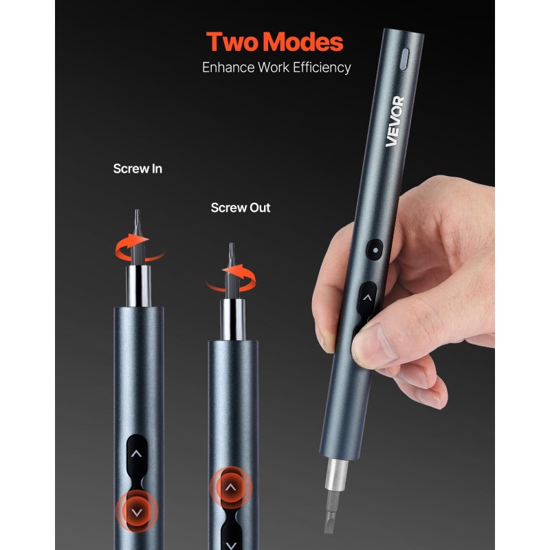 Sähköinen tarkkuusruuvimeisselisarja 48 S2-teräskärkeä magneettikotelo LED-valo Type-C-lataus