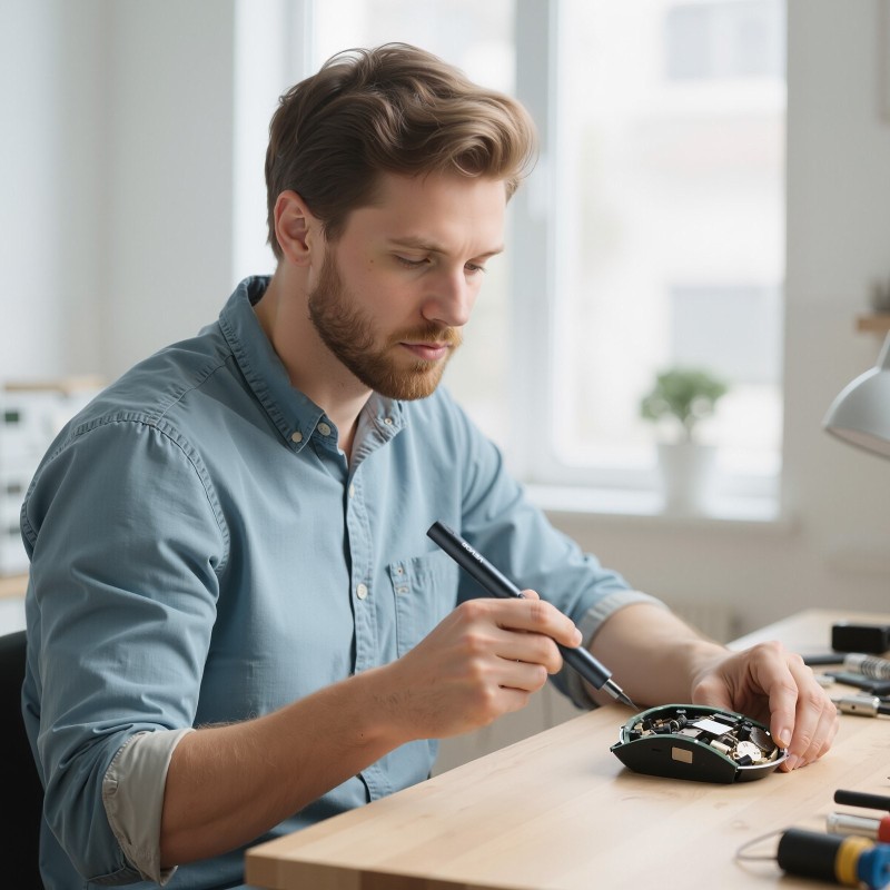 Sähköinen tarkkuusruuvimeisselisarja 48 S2-teräskärkeä magneettikotelo LED-valo Type-C-lataus