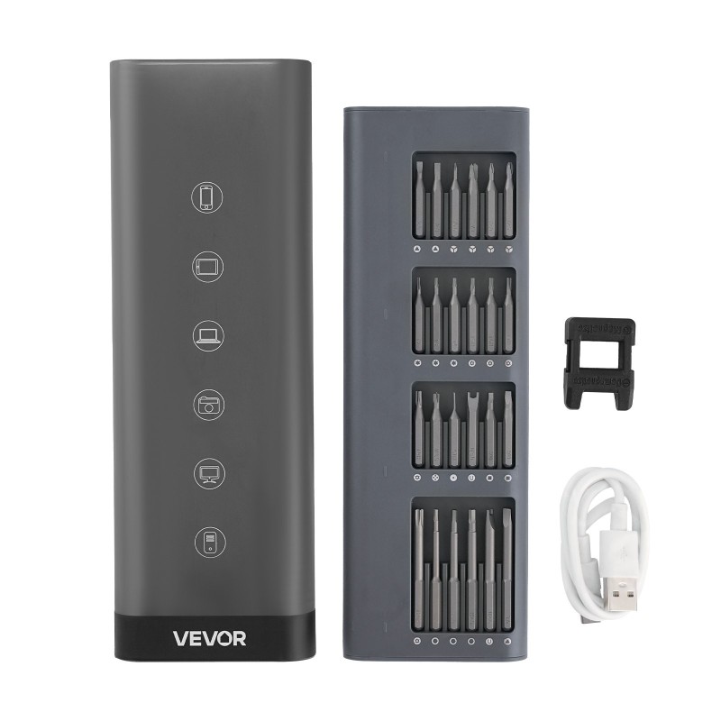 Sähköinen tarkkuusruuvimeisselisarja 48 S2-teräskärkeä magneettikotelo LED-valo Type-C-lataus