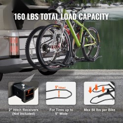 Vetokoukkuun kiinnitettävä alustamallinen pyöräteline kahdelle pyörälle kallistuva ja taittuva