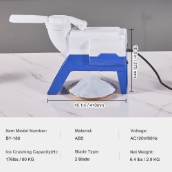 Sähköinen jäämurskain ABS-runko 80 kg tunnissa kotiin ja ammattikäyttöön