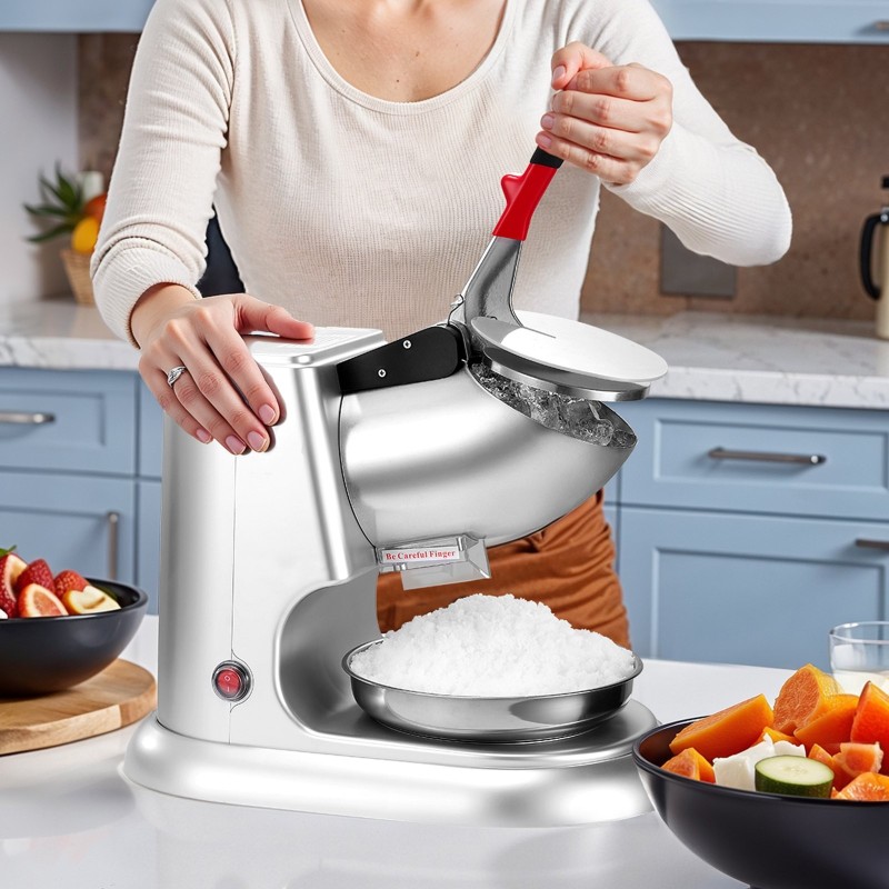 Jäämurskain sähkökäyttöinen ruostumaton teräs neljä terää sata kiloa tunnissa koti ja ammattikäyttö