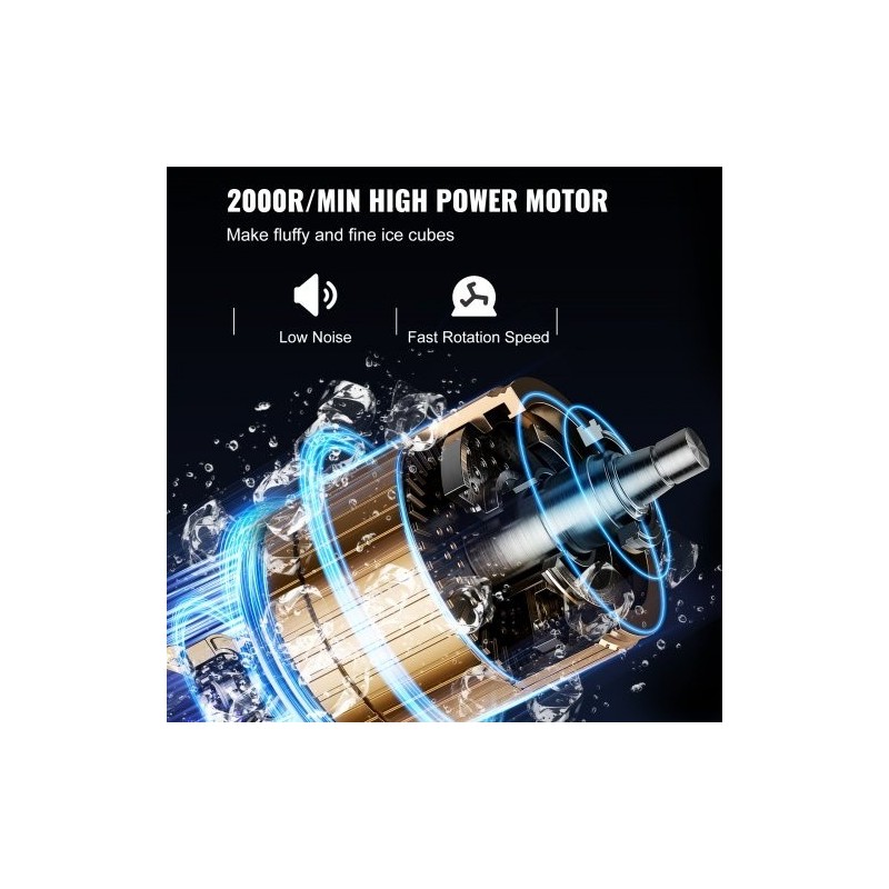 Jäämurskain sähkökäyttöinen ammattikäyttöön 120 kiloa tunnissa 650 wattia neliteräinen ruostumattomasta teräksestä