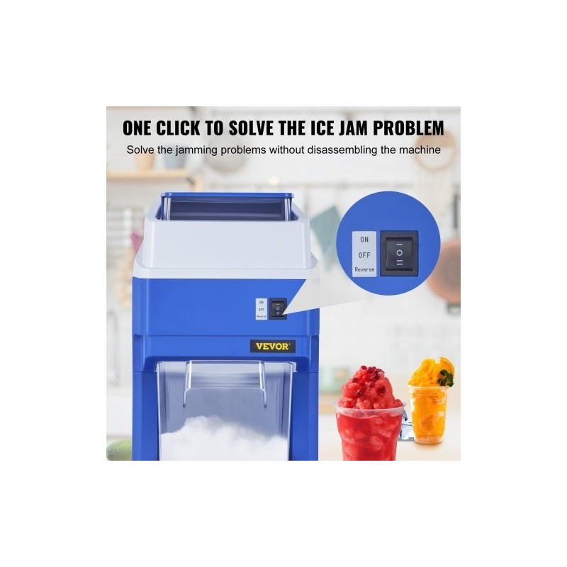 Jäämurskain sähkökäyttöinen ammattikäyttöön 120 kiloa tunnissa 650 wattia neliteräinen ruostumattomasta teräksestä