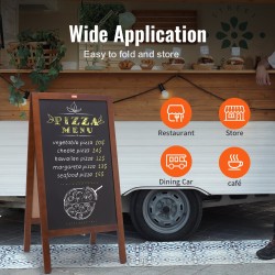 Magneettinen liitutaulu 20x40 tuumaa massiivipuinen kirjoituspinta rustiikin ruskea taitettava puurunko