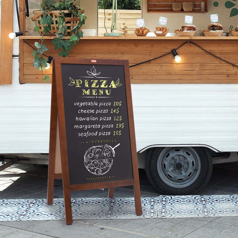 Magneettinen liitutaulu 20x40 tuumaa massiivipuinen kirjoituspinta rustiikin ruskea taitettava puurunko