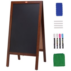Magneettinen liitutaulu 20x40 tuumaa massiivipuinen kirjoituspinta rustiikin ruskea taitettava puurunko