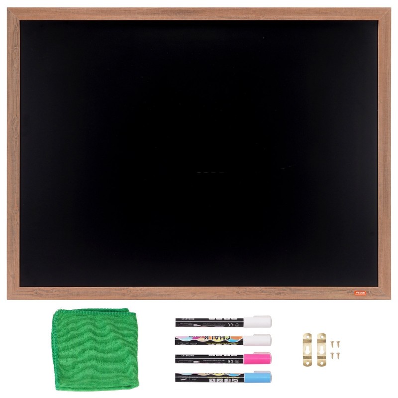 Magneettinen liitutaulu rustiikkisella ruskealla puukehyksellä 1168x889 mm