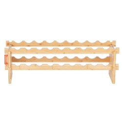 Viiniteline 2 kerroksinen luonnollinen bambu 18 pulloa vapaa seisova pinottava