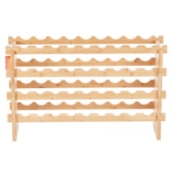 Viiniteline luonnollisesta bambusta pinottava 4 tasoa 36 pullolle lattialla seisova