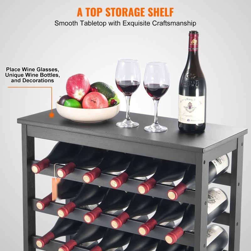 Viiniteline bambusta 7 tasoa tilaa 42 pullolle lattialle keittiöön