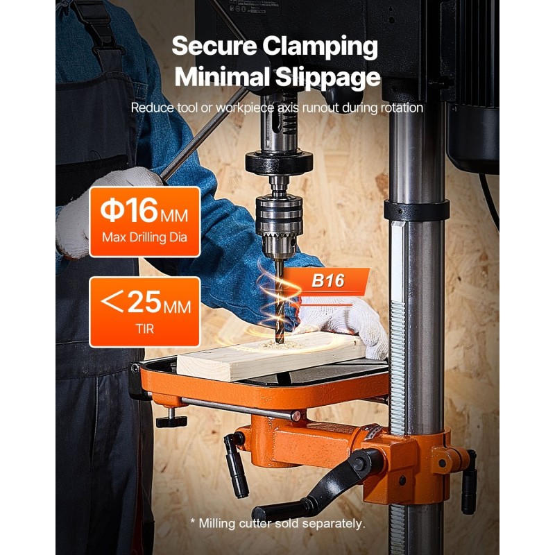 Pöytämallinen pylväsporakone 12-tuumainen 750 W kallistuvalla 0–45° työpöydällä LED-työvalolla röntgentähtäyksellä