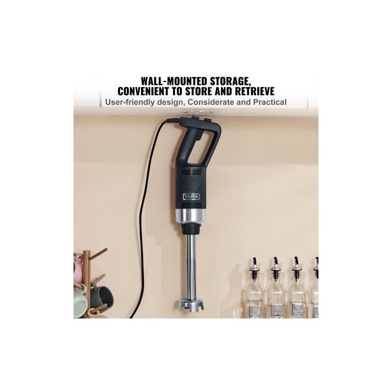 Sauvasekoitin 500W ammattikäyttöön säädettävällä nopeudella 304-ruostumattomasta teräksestä keittoihin ja smoothieihin