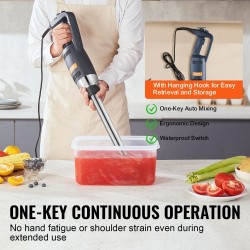 Upposekoitin ammattikäyttöön 350 watin 16 tuuman varsi portaaton nopeudensäätö ruostumaton teräs