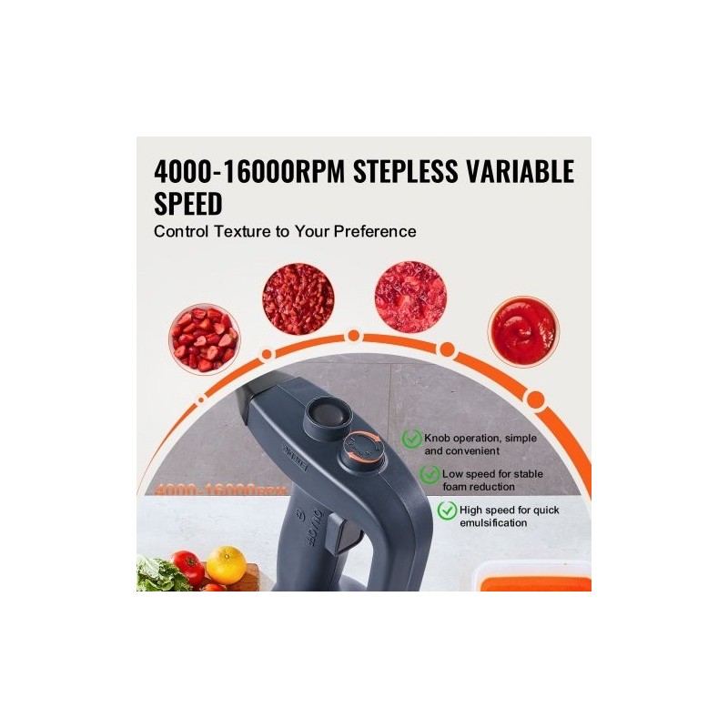 Upposekoitin 350W 20-tuumainen sekoitusvarsi ruostumattomasta teräksestä portaaton nopeudensäätö ammattikäyttöön