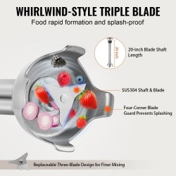 Upposekoitin 350W 20-tuumainen sekoitusvarsi ruostumattomasta teräksestä portaaton nopeudensäätö ammattikäyttöön