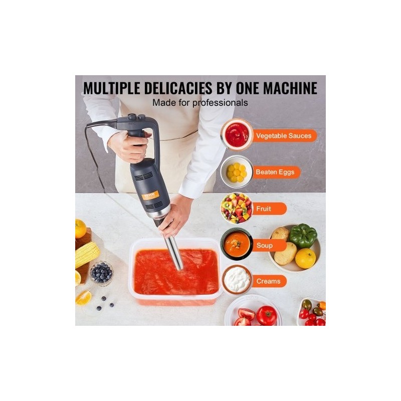 Upposekoitin 350W 20-tuumainen sekoitusvarsi ruostumattomasta teräksestä portaaton nopeudensäätö ammattikäyttöön