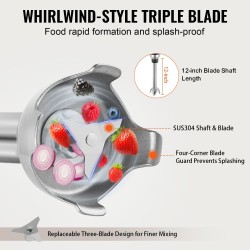 Sauvasekoitin ammattikeittiöön 350 watin moottori portaaton nopeudensäätö 12 tuuman sekoitusvarsi ruostumaton teräs