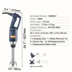 Upposekoitin 350-wattinen 10-tuumainen ruostumattomasta teräksestä portaaton nopeudensäätö ammattikäyttöön