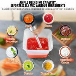 Sauvasekoitin ammattikäyttöön 750 W 304-ruostumatonta terästä irrotettava varsi säädettävä nopeus